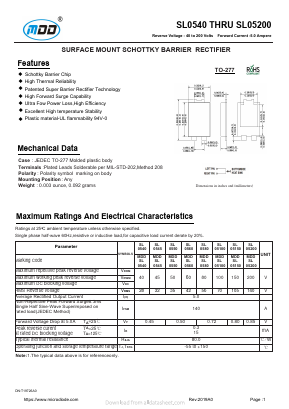SL05200 Datasheet PDF Jiangsu Yutai Electronics Co., Ltd
