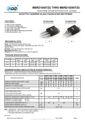 MBRD1040T Datasheet PDF Jiangsu Yutai Electronics Co., Ltd
