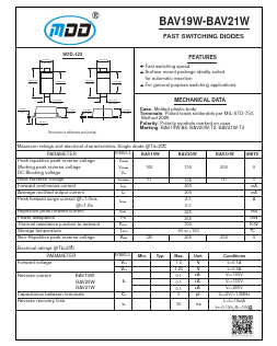BAV19W Datasheet PDF Jiangsu Yutai Electronics Co., Ltd