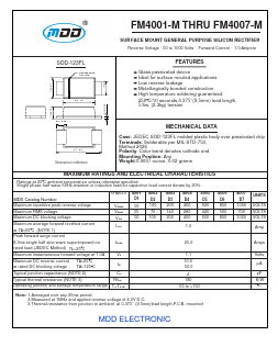 FM4007-M Datasheet PDF Jiangsu Yutai Electronics Co., Ltd