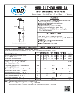 HER153 Datasheet PDF Jiangsu Yutai Electronics Co., Ltd