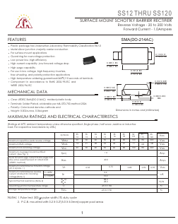 SS12 Datasheet PDF Jiangsu Yutai Electronics Co., Ltd