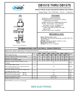 DB152S Datasheet PDF Jiangsu Yutai Electronics Co., Ltd