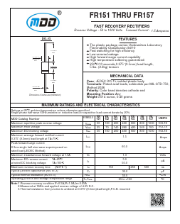 FR152 Datasheet PDF Jiangsu Yutai Electronics Co., Ltd
