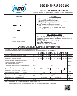 SB320 Datasheet PDF Jiangsu Yutai Electronics Co., Ltd