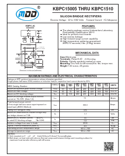 KBPC1504 Datasheet PDF Jiangsu Yutai Electronics Co., Ltd
