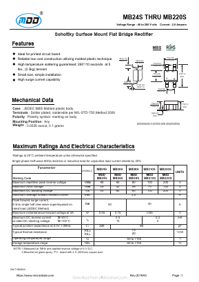 MB28S Datasheet PDF Jiangsu Yutai Electronics Co., Ltd