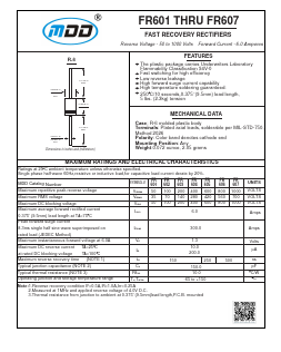 FR607 Datasheet PDF Jiangsu Yutai Electronics Co., Ltd