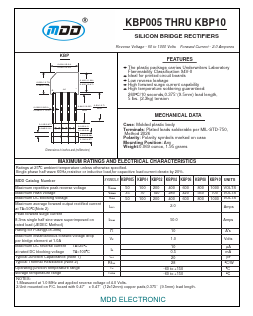 KBP06 Datasheet PDF Jiangsu Yutai Electronics Co., Ltd