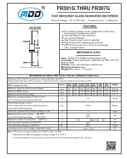 FR302G Datasheet PDF Jiangsu Yutai Electronics Co., Ltd