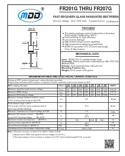 FR205G Datasheet PDF Jiangsu Yutai Electronics Co., Ltd