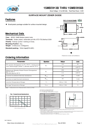 1SMB5952B Datasheet PDF Jiangsu Yutai Electronics Co., Ltd