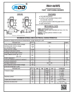 IN4148WS Datasheet PDF Jiangsu Yutai Electronics Co., Ltd