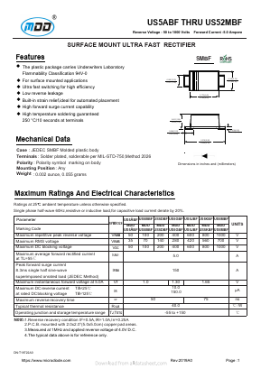 US5JBF Datasheet PDF Jiangsu Yutai Electronics Co., Ltd