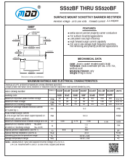 SS520BF Datasheet PDF Jiangsu Yutai Electronics Co., Ltd