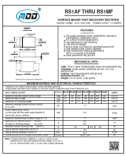 RS1AF Datasheet PDF Jiangsu Yutai Electronics Co., Ltd