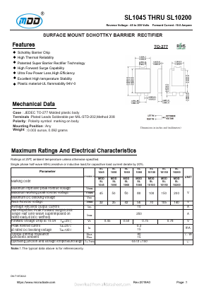 SL1045 Datasheet PDF Jiangsu Yutai Electronics Co., Ltd
