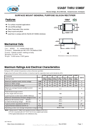 S5JBF Datasheet PDF Jiangsu Yutai Electronics Co., Ltd