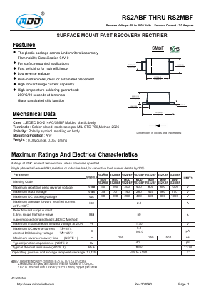 RS3BBF Datasheet PDF Jiangsu Yutai Electronics Co., Ltd