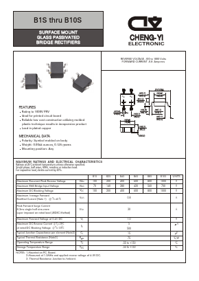 B8S Datasheet PDF CHENG-YI ELECTRONIC CO., LTD.