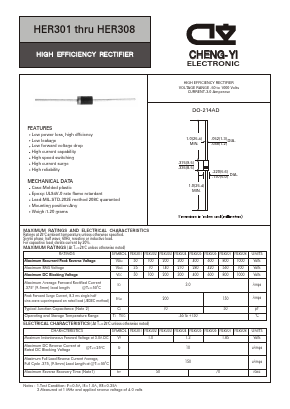 HER306 Datasheet PDF CHENG-YI ELECTRONIC CO., LTD.