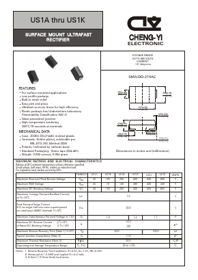 US1A Datasheet PDF CHENG-YI ELECTRONIC CO., LTD.