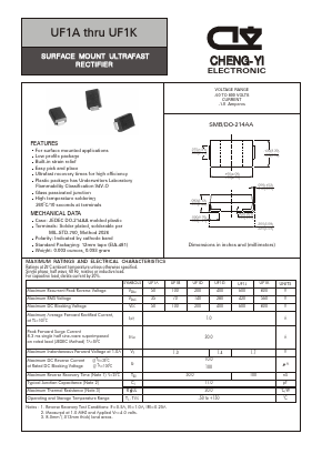 UF1K Datasheet PDF CHENG-YI ELECTRONIC CO., LTD.