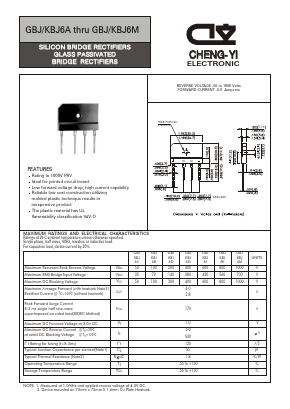 GBJ6A Datasheet PDF CHENG-YI ELECTRONIC CO., LTD.