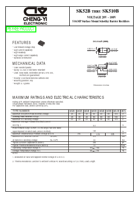 SK52B Datasheet PDF CHENG-YI ELECTRONIC CO., LTD.