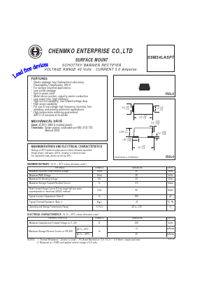 SSM34LASPT Datasheet PDF CHENMKO CO., LTD.