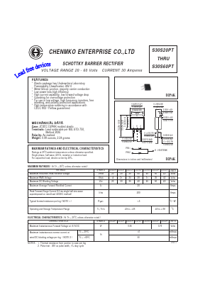 S30S45PT Datasheet PDF CHENMKO CO., LTD.