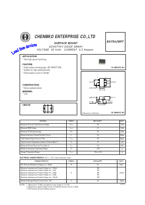 BAT54JWPT Datasheet PDF CHENMKO CO., LTD.