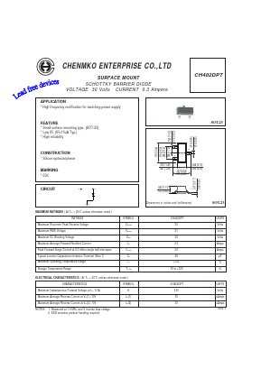 CH402DPT Datasheet PDF CHENMKO CO., LTD.
