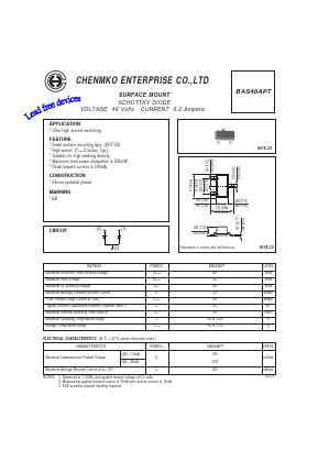 BAS40APT Datasheet PDF CHENMKO CO., LTD.