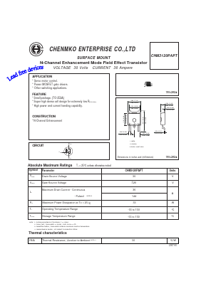 CHM3120PAPT Datasheet PDF CHENMKO CO., LTD.