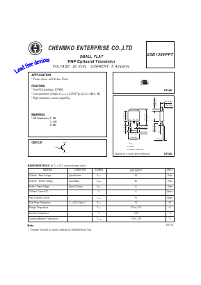 2SB1386PPT Datasheet PDF CHENMKO CO., LTD.