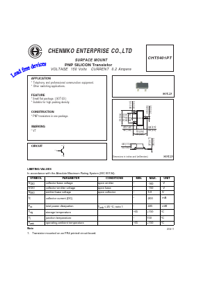 CHT5401PT Datasheet PDF CHENMKO CO., LTD.