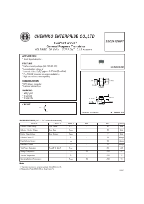 2SC2412WPT Datasheet PDF CHENMKO CO., LTD.