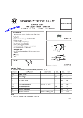 CHDTB143EKPT Datasheet PDF CHENMKO CO., LTD.