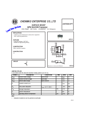 CHT5551PT Datasheet PDF CHENMKO CO., LTD.