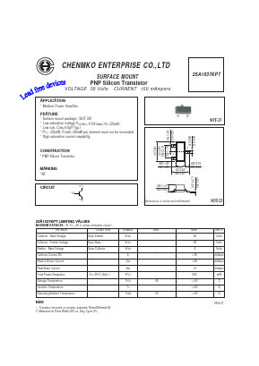 2SA1037KPT Datasheet PDF CHENMKO CO., LTD.