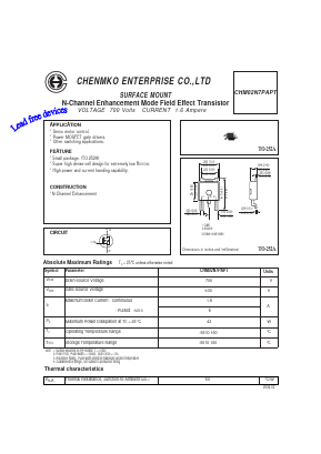 CHM02N7PAPT Datasheet PDF CHENMKO CO., LTD.