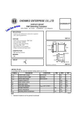 CH3906N1PT Datasheet PDF CHENMKO CO., LTD.