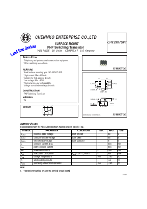 CHT2907SPT Datasheet PDF CHENMKO CO., LTD.