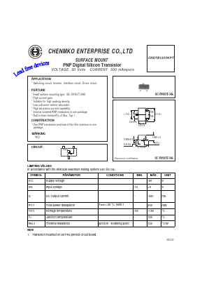 CHDTB123YKPT Datasheet PDF CHENMKO CO., LTD.