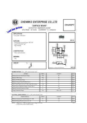 CH420DPT Datasheet PDF CHENMKO CO., LTD.