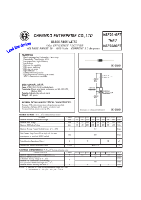 HER501GPT Datasheet PDF CHENMKO CO., LTD.