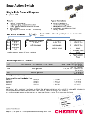 E13-00M0 Datasheet PDF Cherry semiconductor