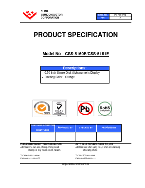 CSS-5161E Datasheet PDF hina Semiconductor Corporation