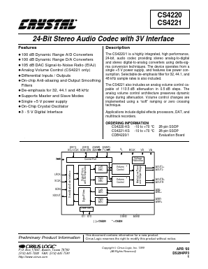 CS4220 Datasheet PDF Cirrus Logic